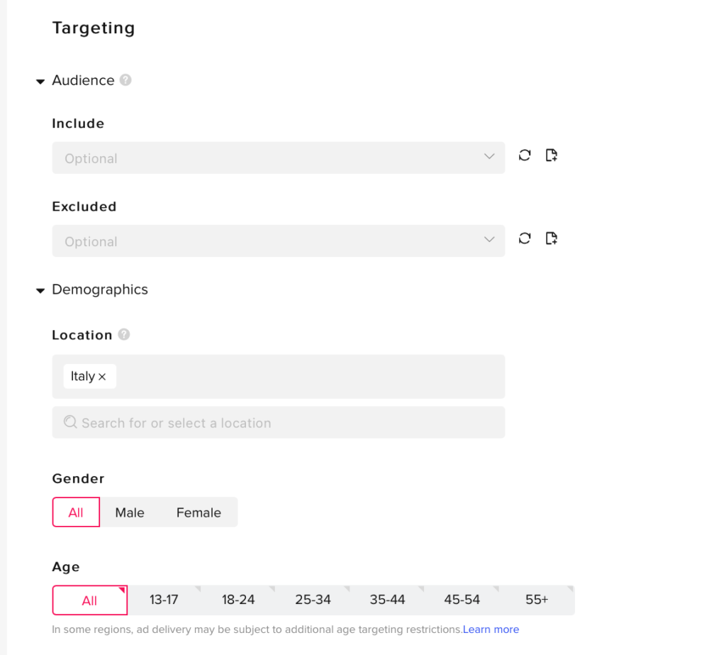 tiktok ads audience target adv